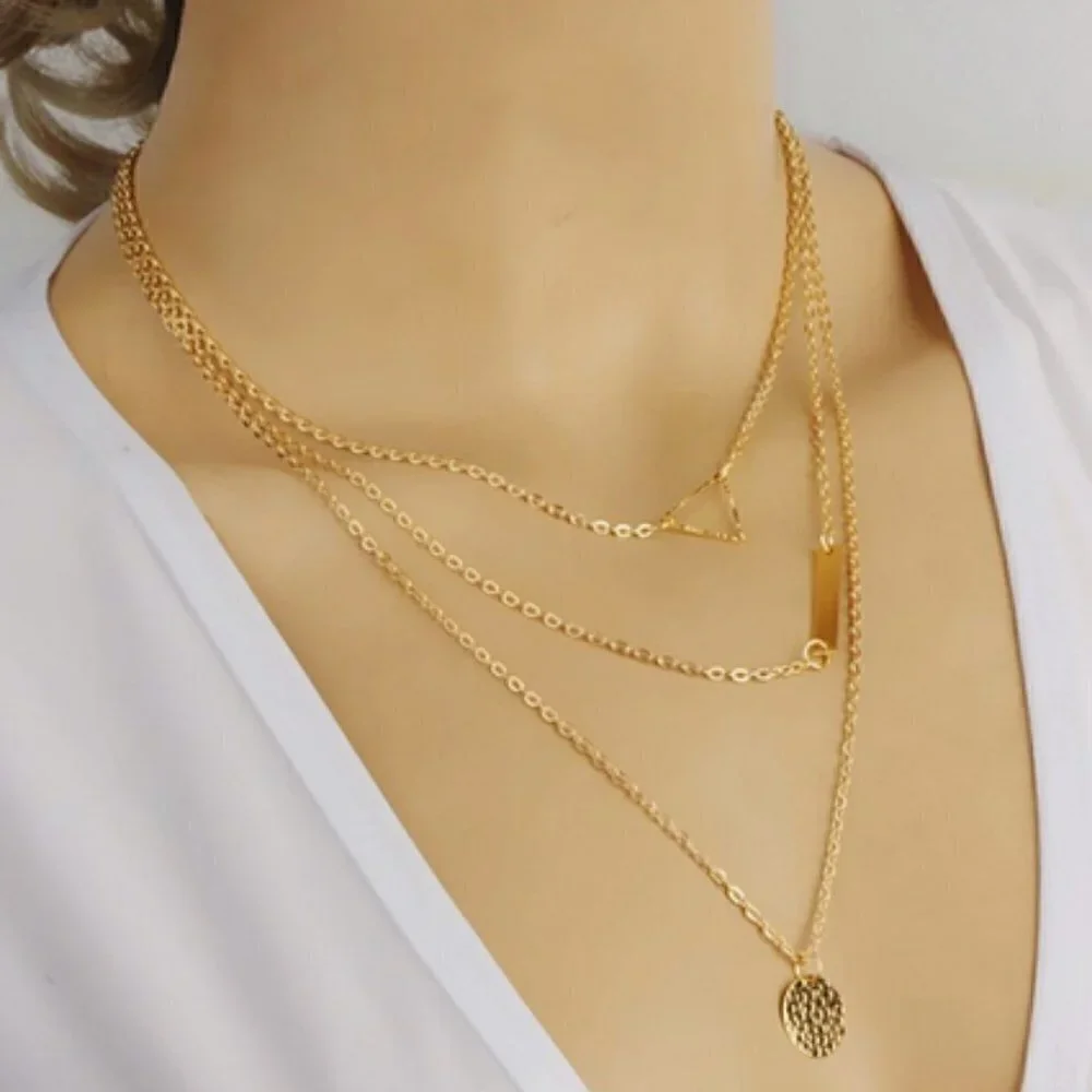 Multilayer Necklaces Triangle Fashion Jewelry
